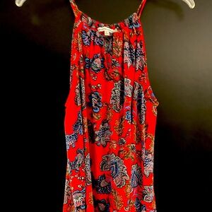 Red paisley tank top.